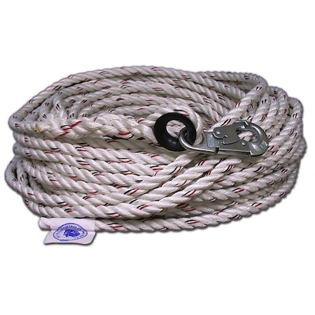 T.W. Evans Cordage Co. 5/8. X 50 ft. Life Line with Double Locking Hook one end 1121